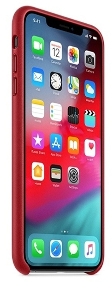 Чехол Leather Case для iPhone XR красный